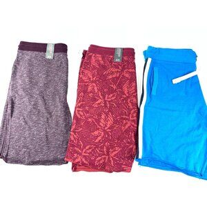 3 Pair Aeropostale Jogger Shorts Bundle XLT XLX 2 NWT Burgundy Red Leaf Blue